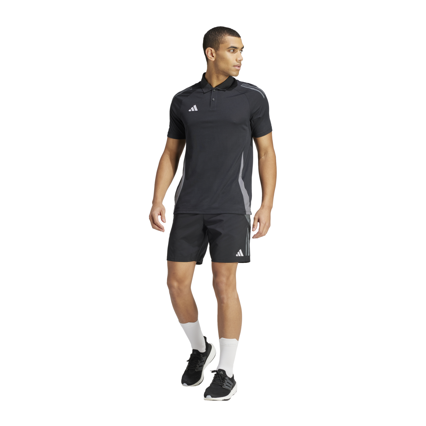adidas Tiro 24 Comp Poloshirt Schwarz Grau