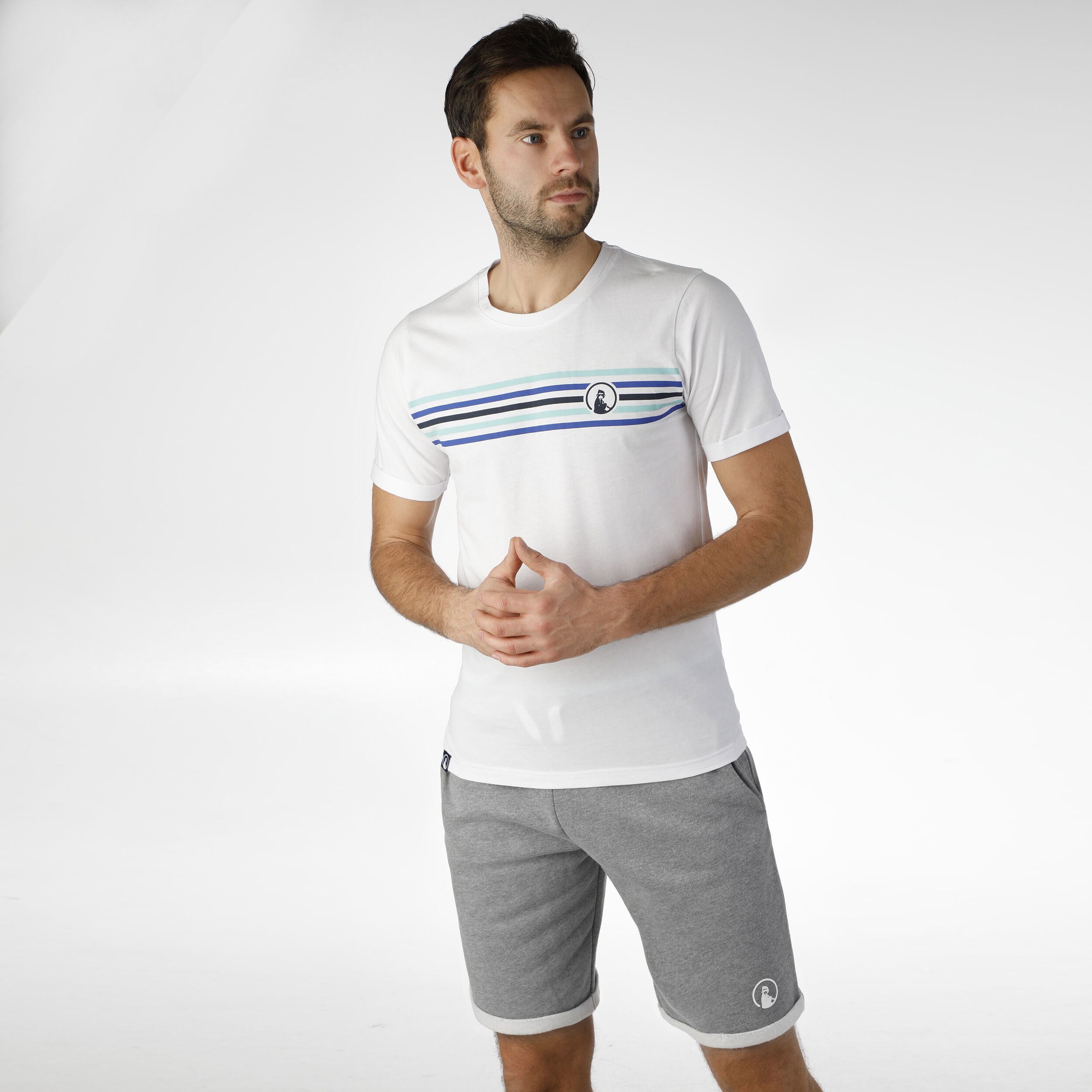 Ocean Cotton Shorts Herren - Grau, Blau