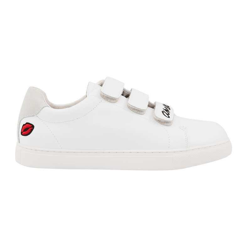 Baskets en cuir Edith amour blanc/noir