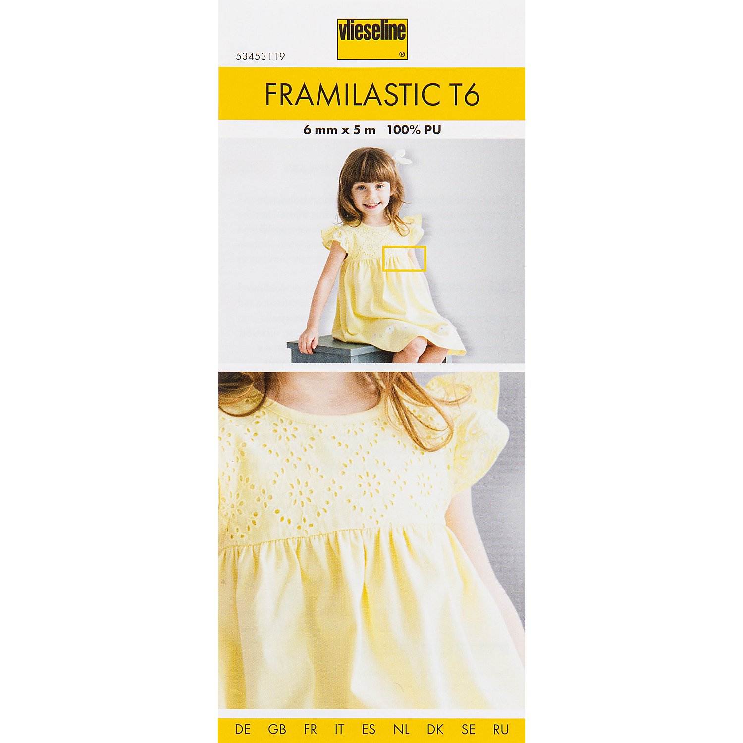 Vlieseline ® Framilastic T6, transparent, Breite: 6 mm, Länge: 5 m