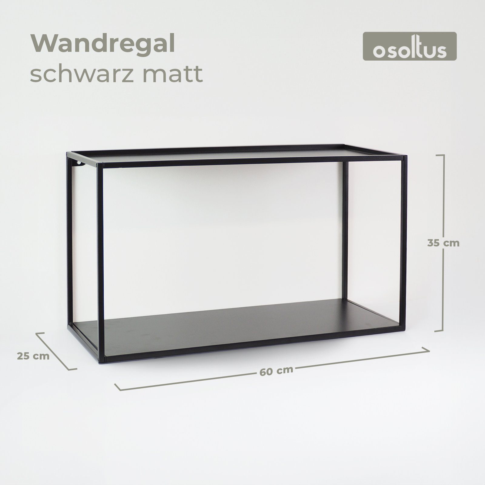 osoltus Raumteiler osoltus cube Wandregal schwarz Metall 60x25x35cm