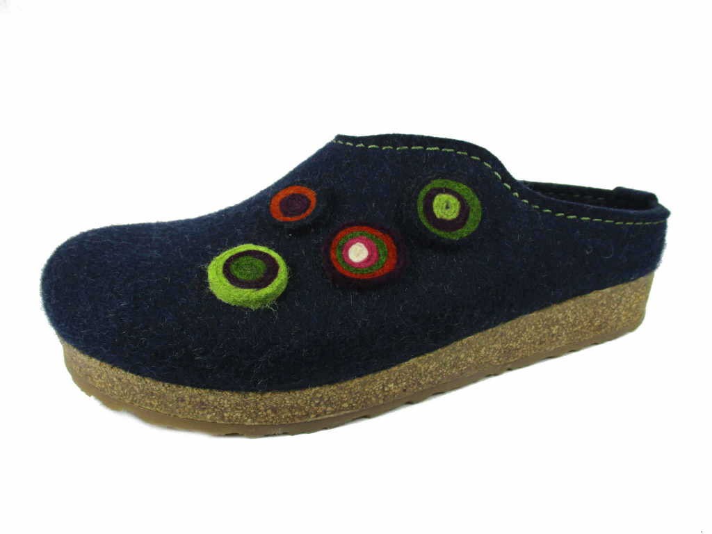 HAFLINGER Hausschuhe blau HAFLINGER Grizzly Filzclog Kanon kapitän
