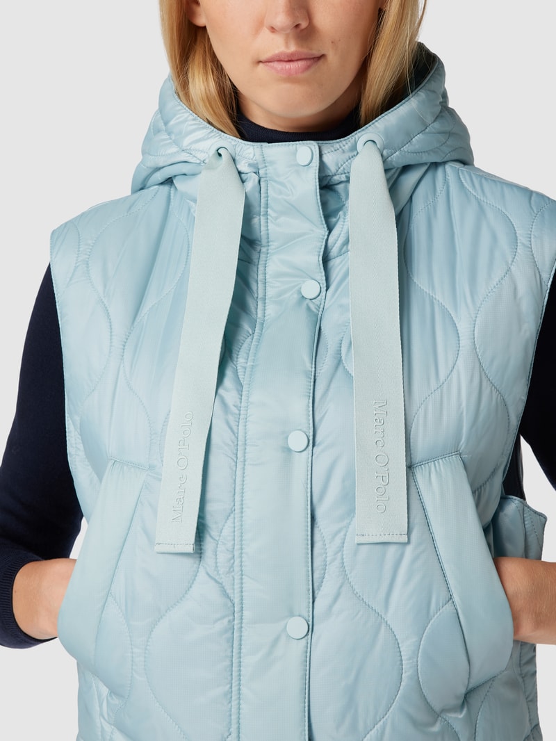 Steppweste mit Label-Detail in hellblau