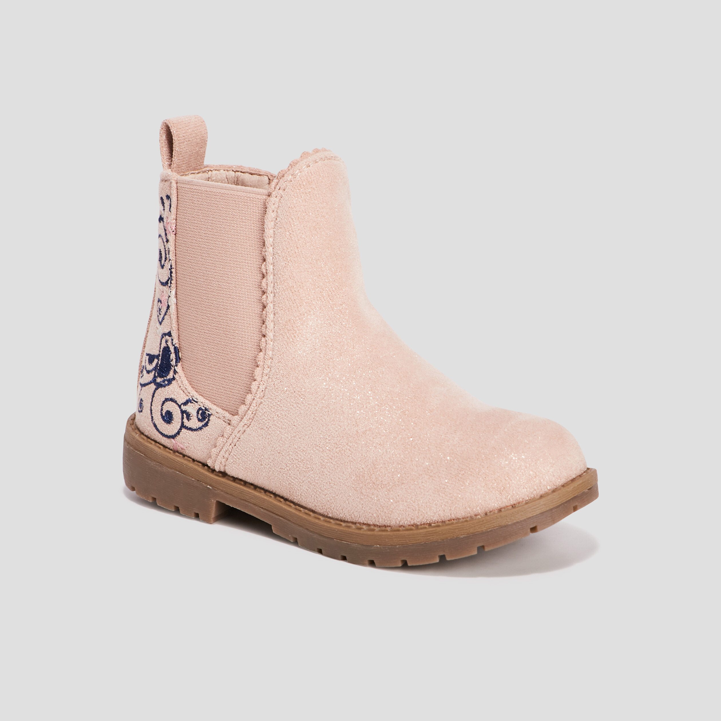 Bottines chelsea brodées rose fille | La Halle