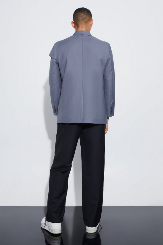 Lockerer Blazer mit Overlay-Detail