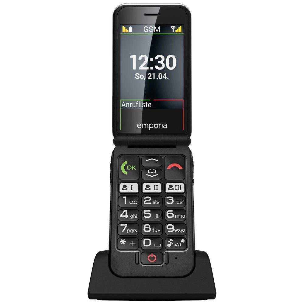 Emporia Emporia JOY Senioren-Klapp-Handy SOS Taste Schwarz Seniorenhandy (2.8 Zoll, 2 MP Kamera)