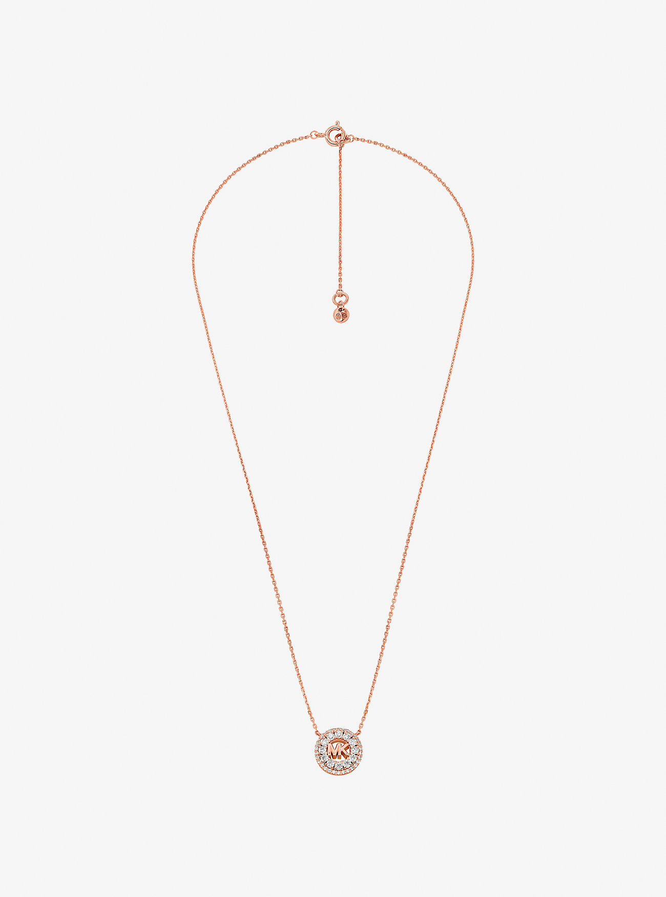 Fulton edelmetallbelagt pavé-logo-anhengskjede - roségull