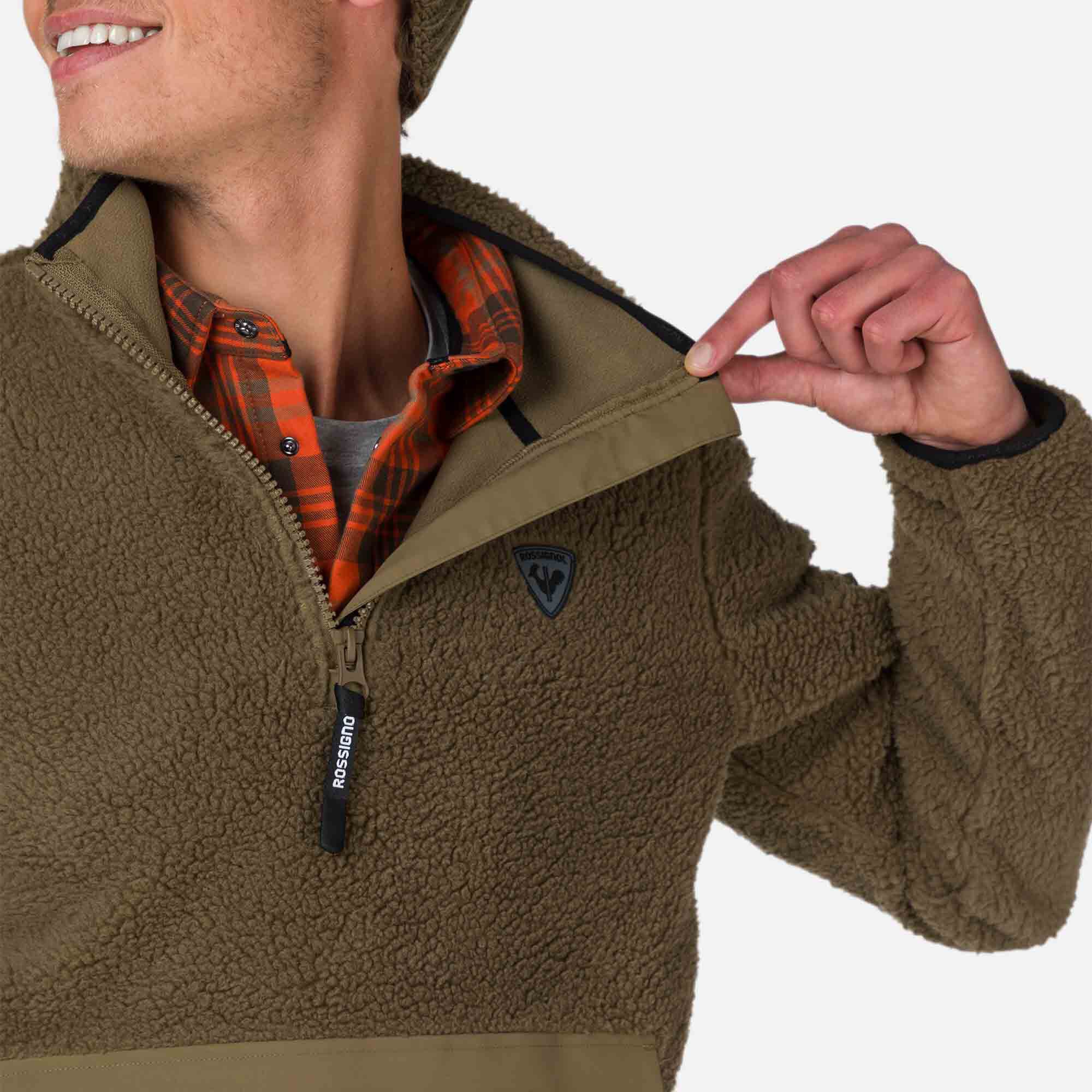 Sweat anorak en polaire homme