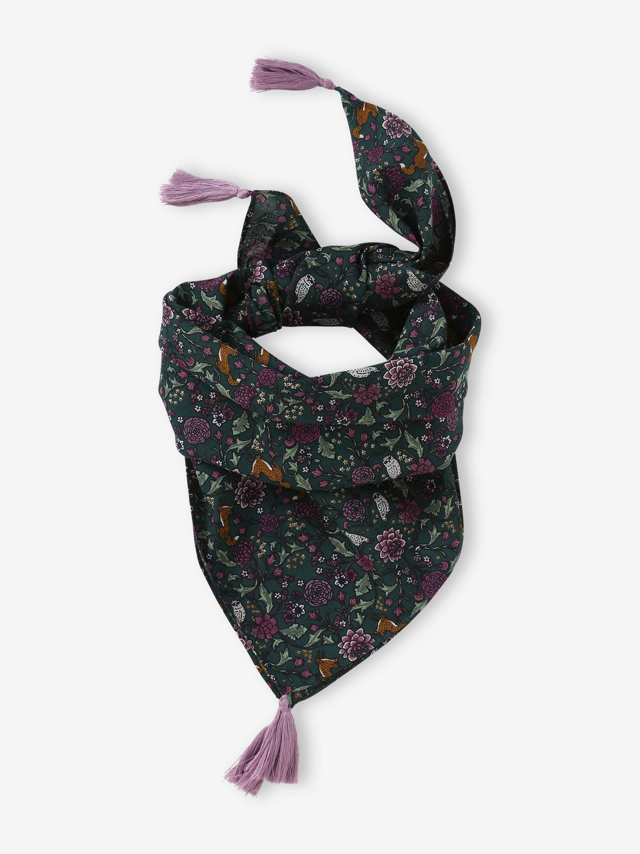 Foulard imprimé personnalisable fille vert imprimé