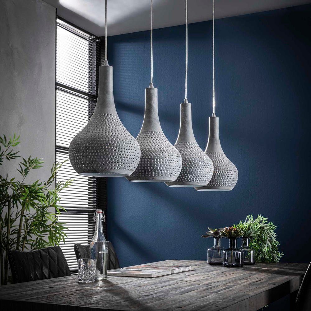 famlights Hängeleuchte, Pendelleuchte Nela aus Metall in Grau 4xE27, keine Angabe, Leuchtmittel enthalten: Nein, warmweiss, Hängeleuchte, Pendellampe, Pendelleuchte