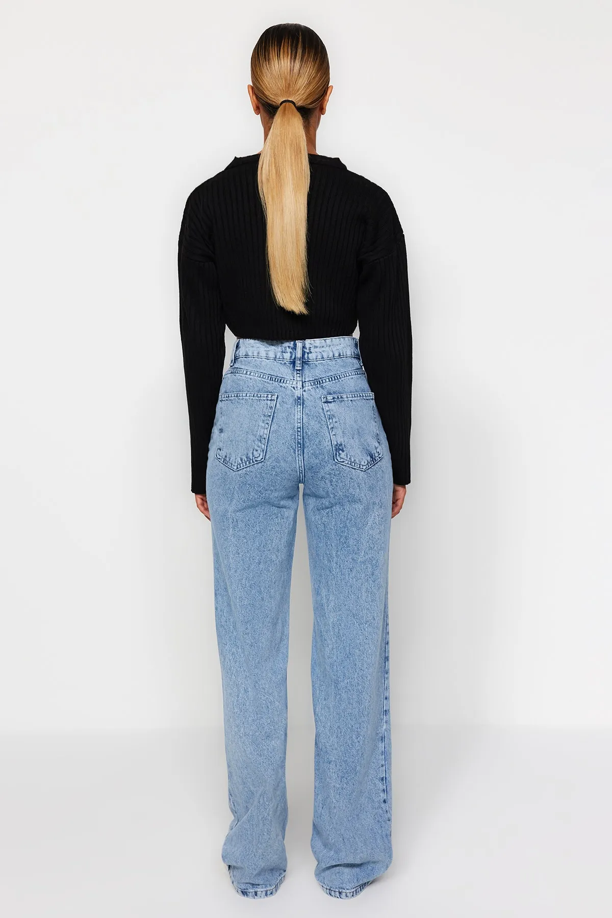 Trendyol Collection  Jeans - Dunkelblau - Wide Leg