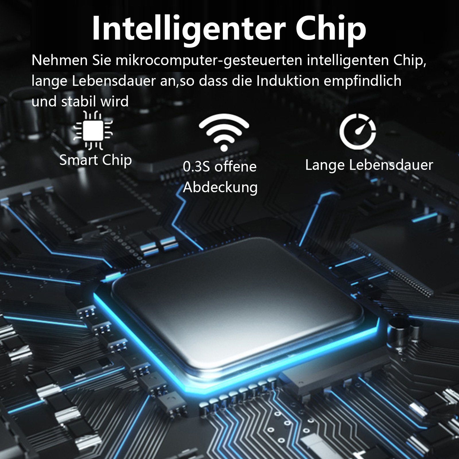 TWSOUL Mülleimer Intelligenter Sensor-Mülleimer, 15L großes Fassungsvermögen, 0,3s Induktionsgeschwindigkeit