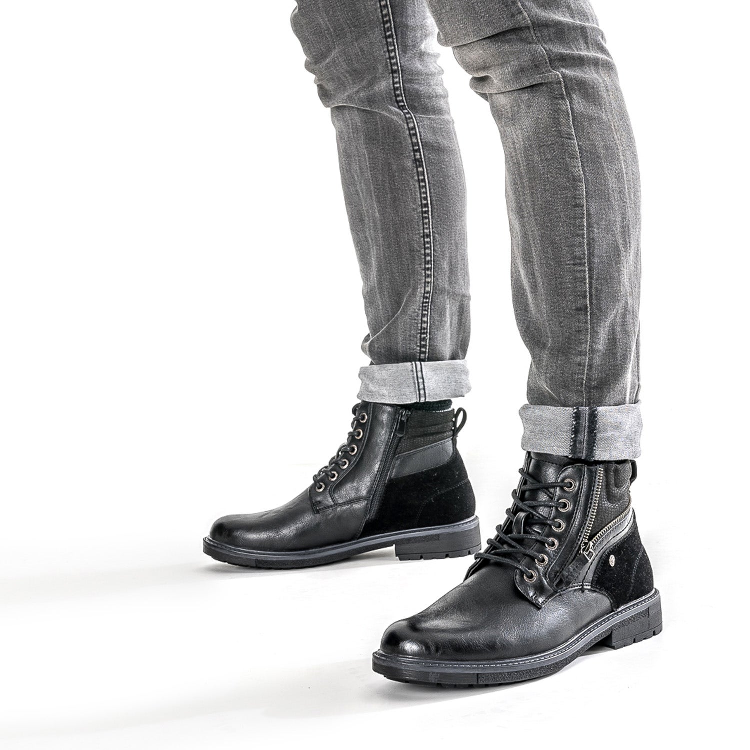 Boots à lacet noir avec zip