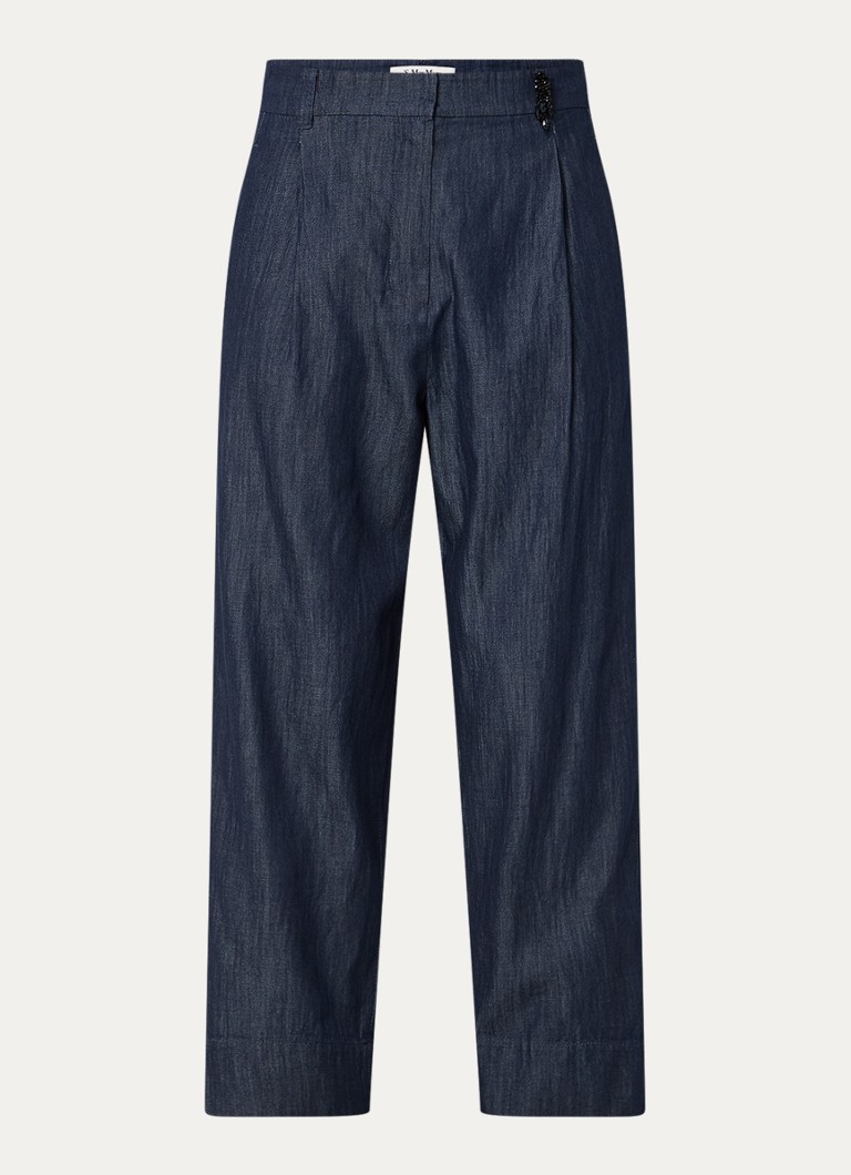 Pantaloni largi cu talie înaltă din chambray de la MaxMara Amour.