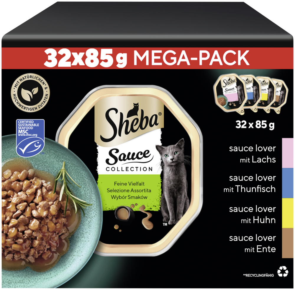 Sheba Schale Multipack Sauce Collection Feine Vielfalt MSC 32x85g