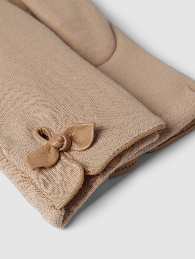 Handschuhe mit Schleifen-Detail in beige