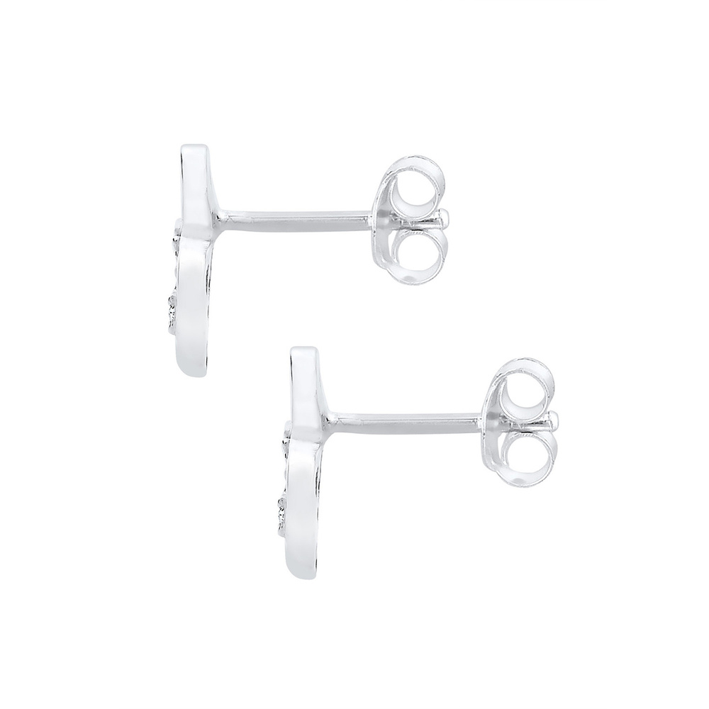 Elli Elli Boucles d'Oreilles Femme Clef Motif Classic avec Cristaux en Argent Sterling Boucles d'oreilles