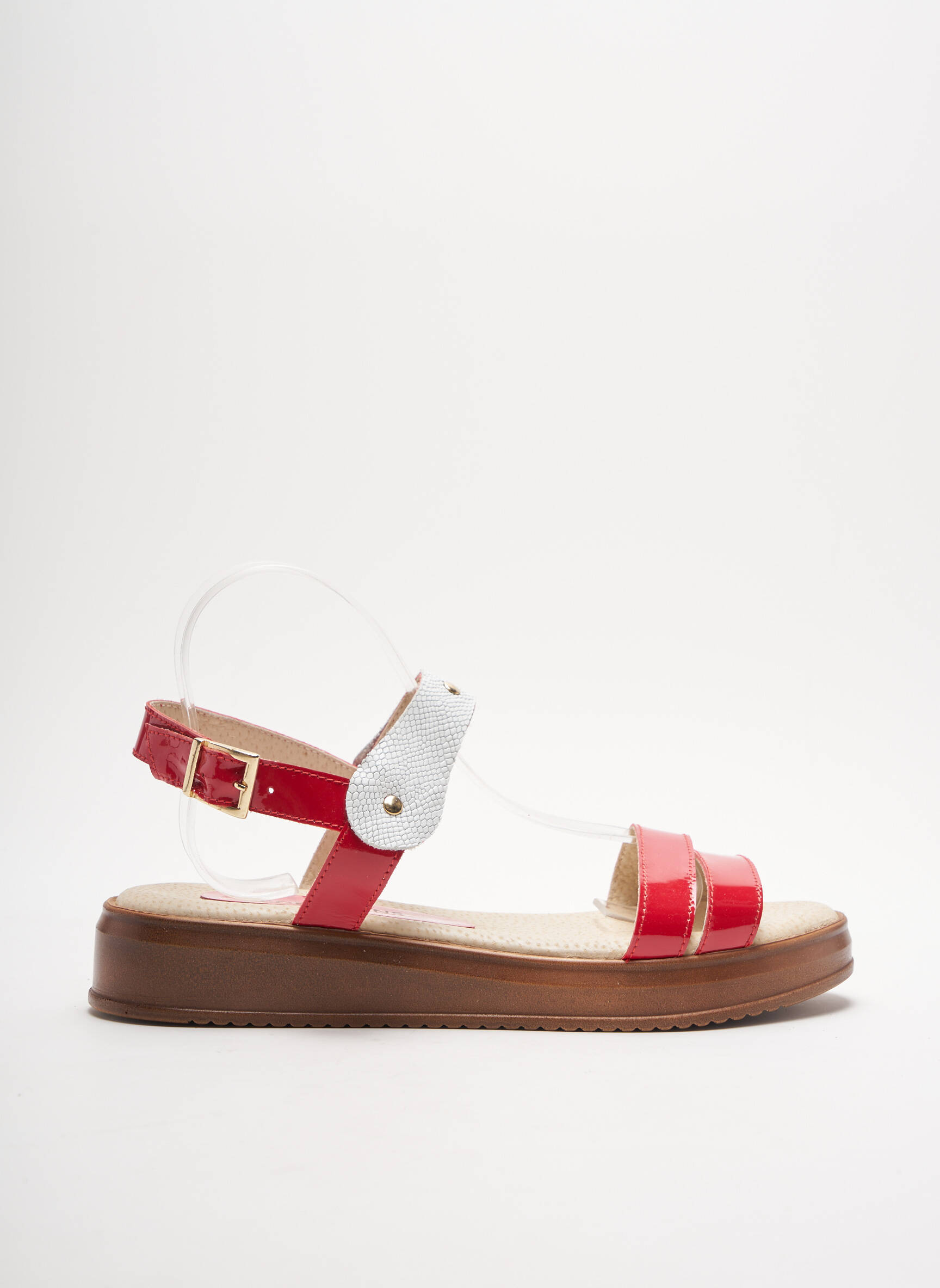 Brodequins Sandales Nu Pieds Femme couleur rouge