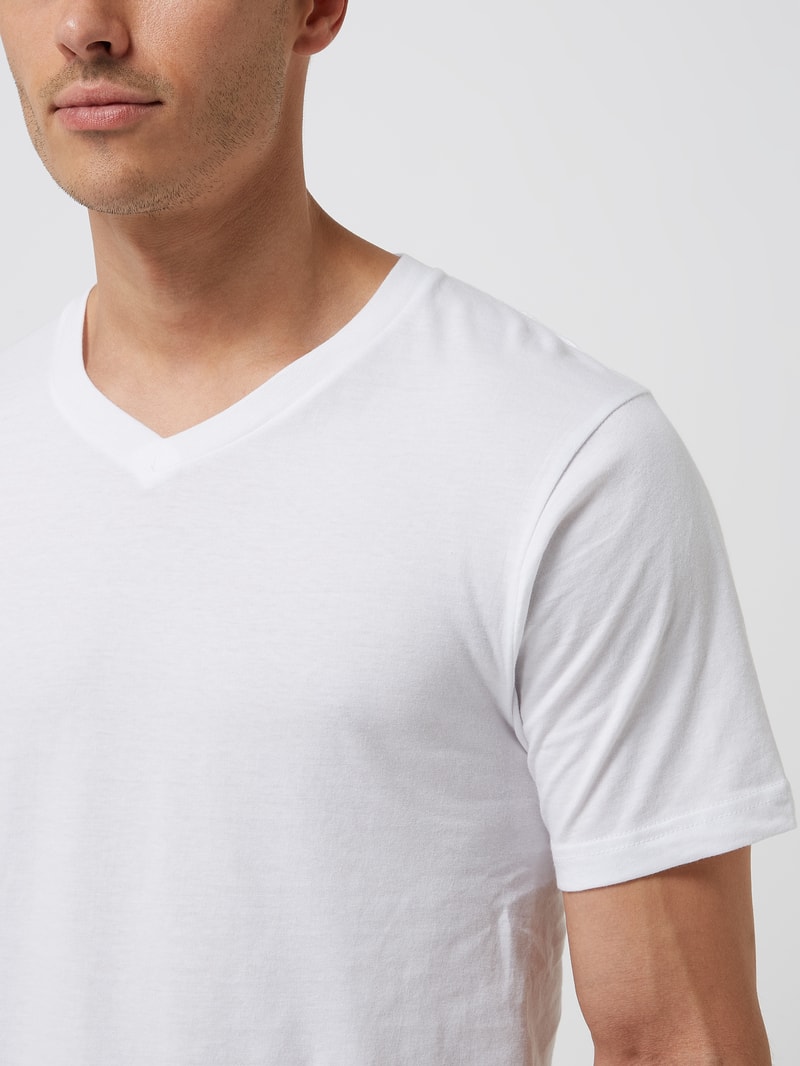 T-Shirt aus Baumwolle im 2er-Pack Modell 'Aiden' in weiß