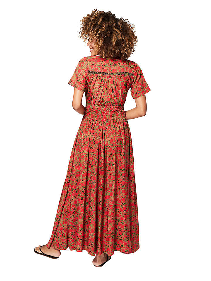 Aller Simplement Kleid in Beige/ Rot günstig kaufen 38/40