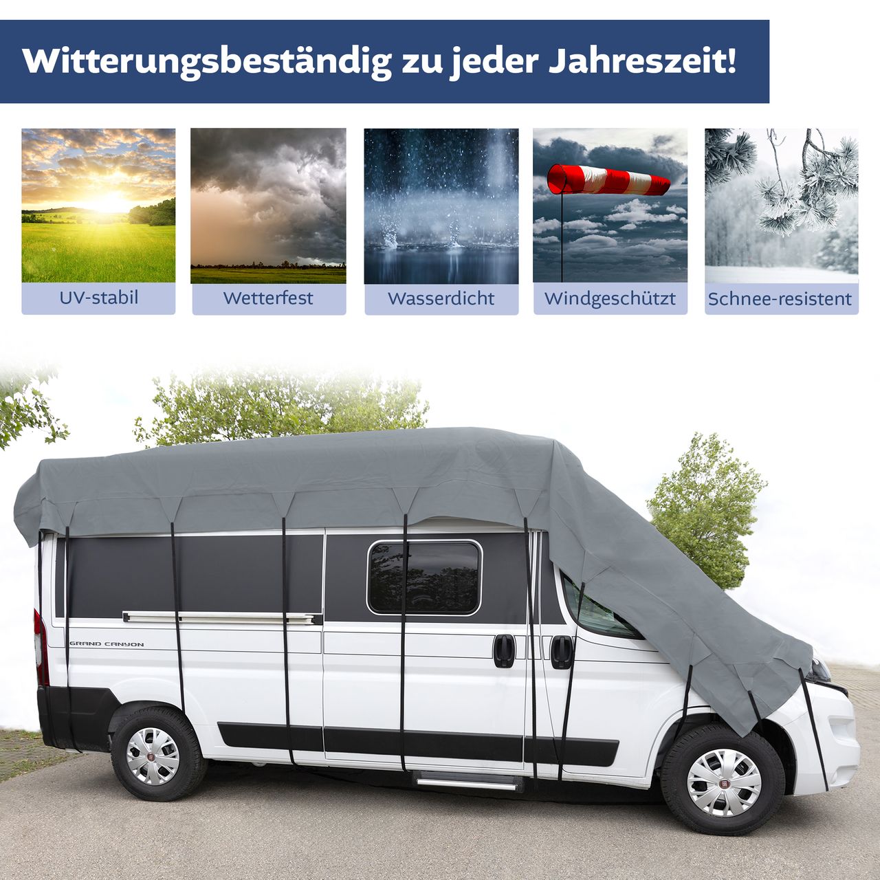 Lemodo Lemodo Dachschutzplane für Wohnmobile, M 700 - 750 cm lang