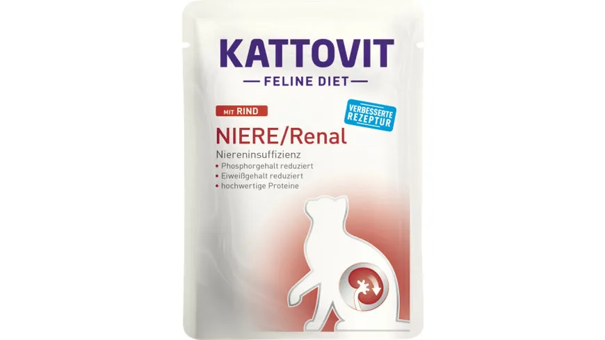 Kattovit Katzennassfutter Feline Diet Niere/Renal mit Rind 85 g