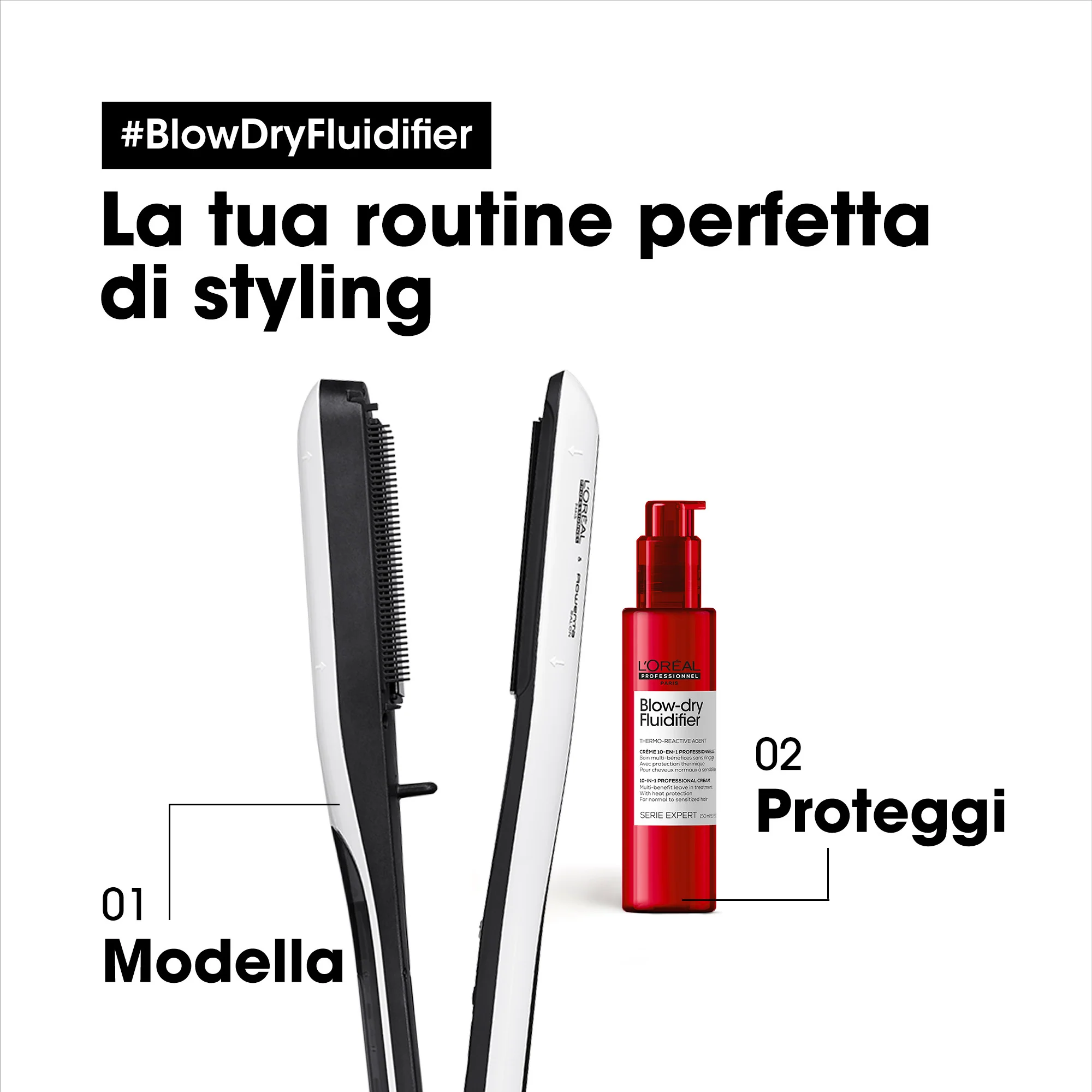 SERIE EXPERTOS Nuevo Fluidificador para Secado con Secador - Crema para el Cabello
