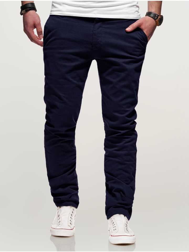 behype Chinohose Heritage in dunkelblau günstig kaufen