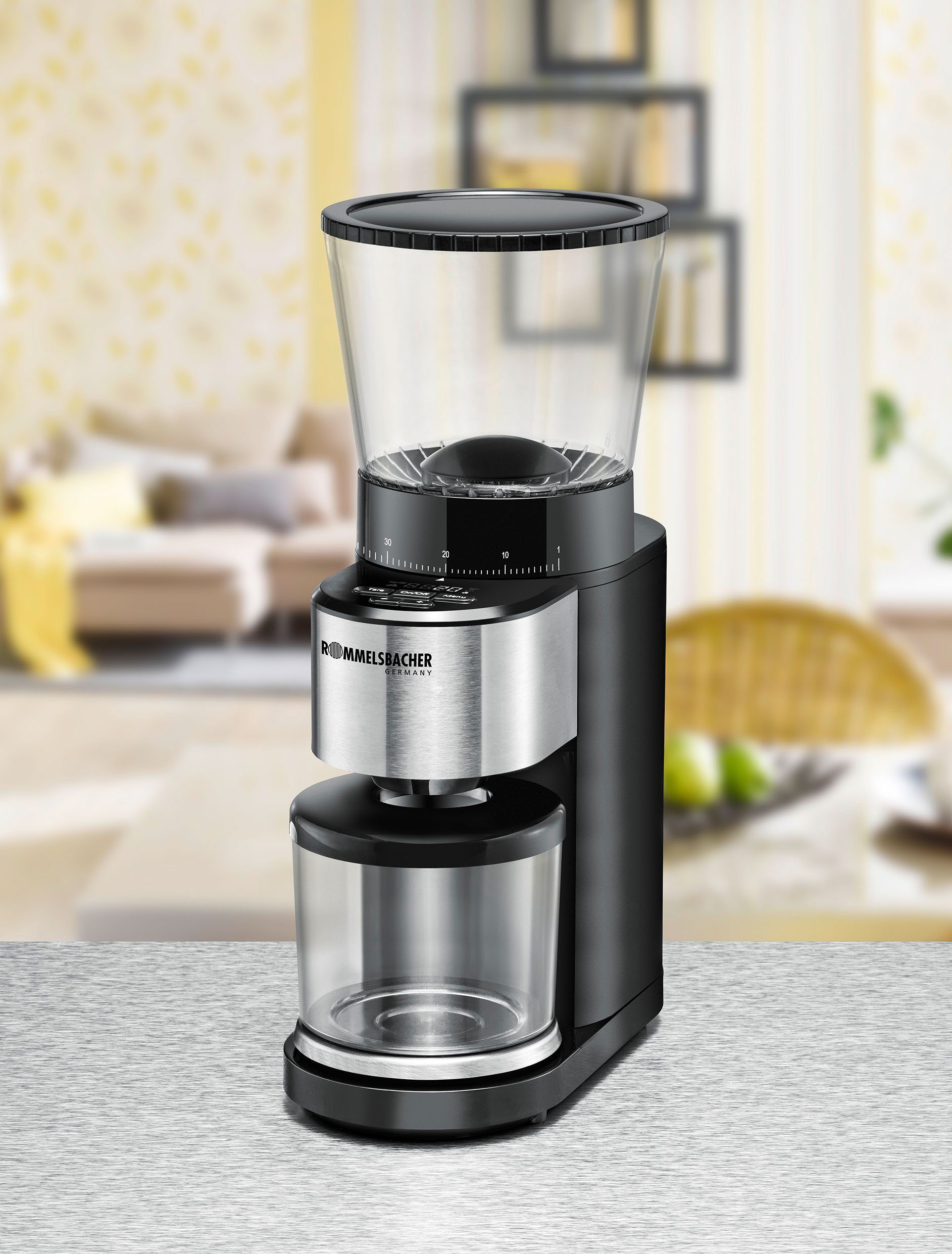 Rommelsbacher Kaffeemühle EKM 500, 160 W, Kegelmahlwerk, 400 g Bohnenbehälter