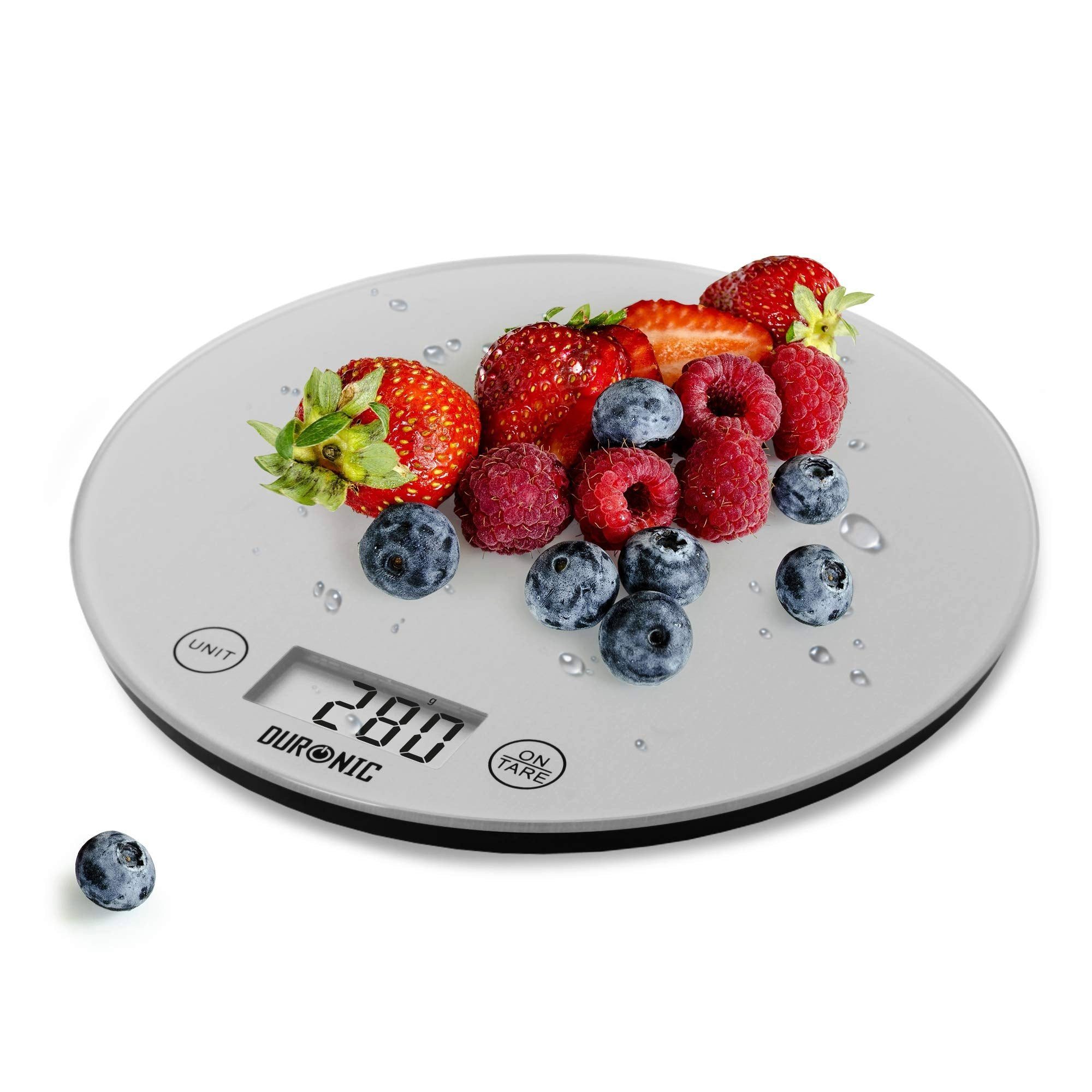 Duronic Küchenwaage, KS1055 Küchenwaage, 5 kg Digitalwaage rund, 1 g grammgenau Feinwaage
