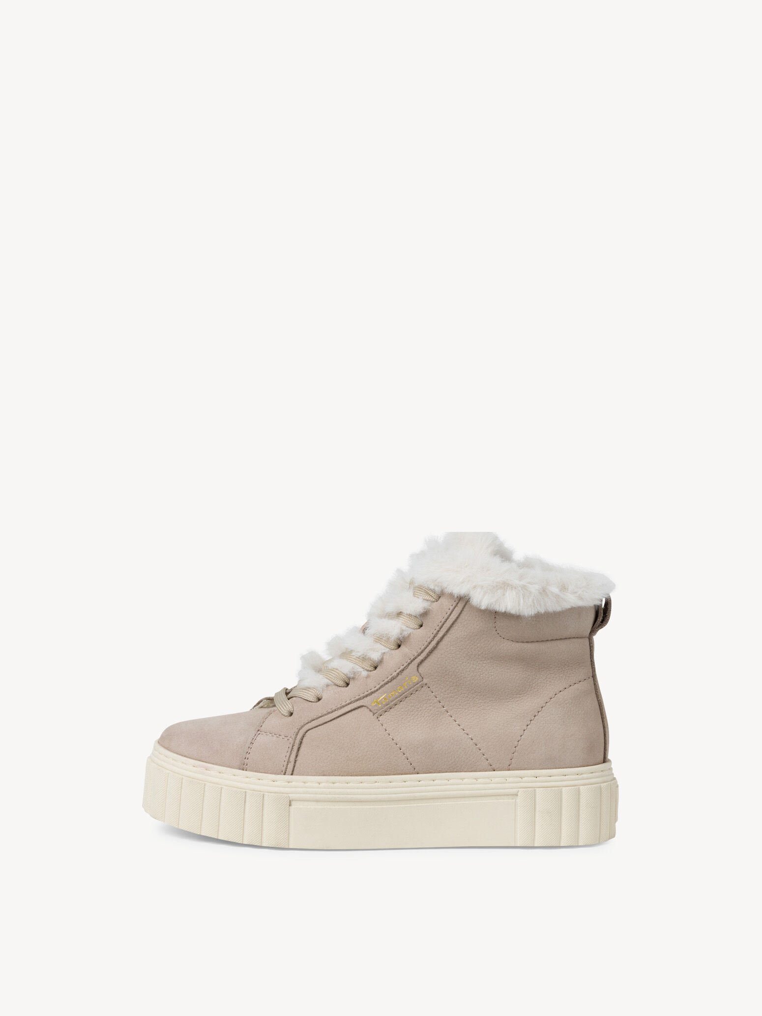 Bottine en cuir - beige doublure chaude