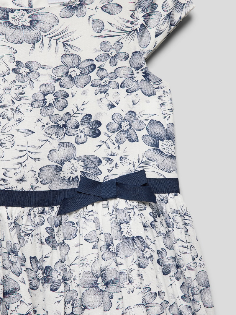 Minikleid mit floralem Muster in marineblau