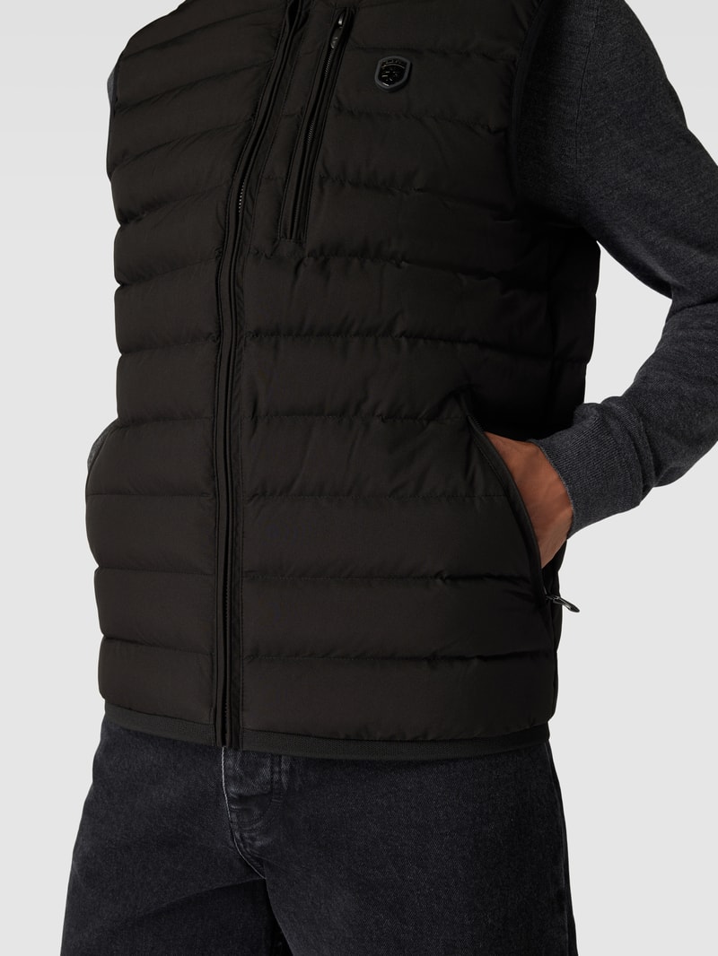 Steppweste mit Label-Detail in schwarz