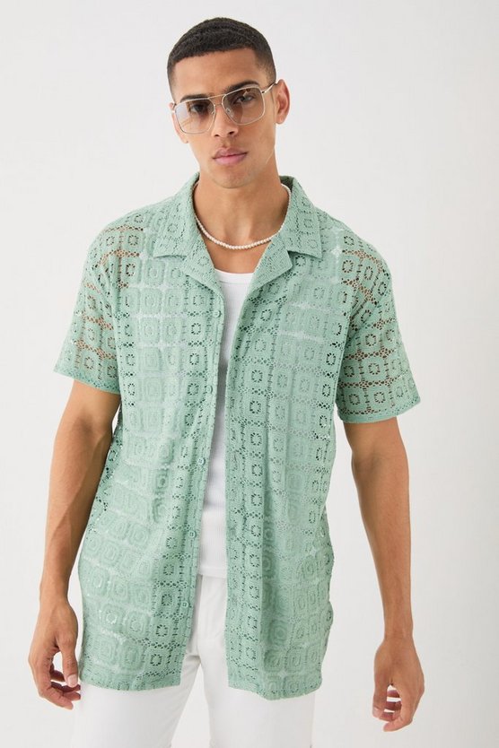 Oversize Hemd aus Spitze