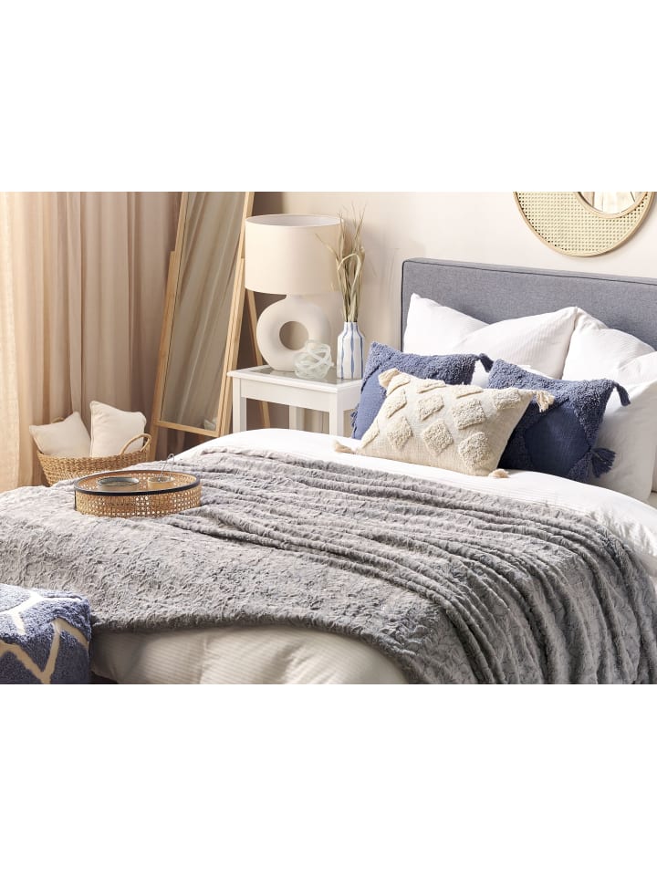Beliani Kuscheldecke SARASWATI in Grau - (W) 150 x (H) 1 x (L) 200 cm günstig kaufen onesize