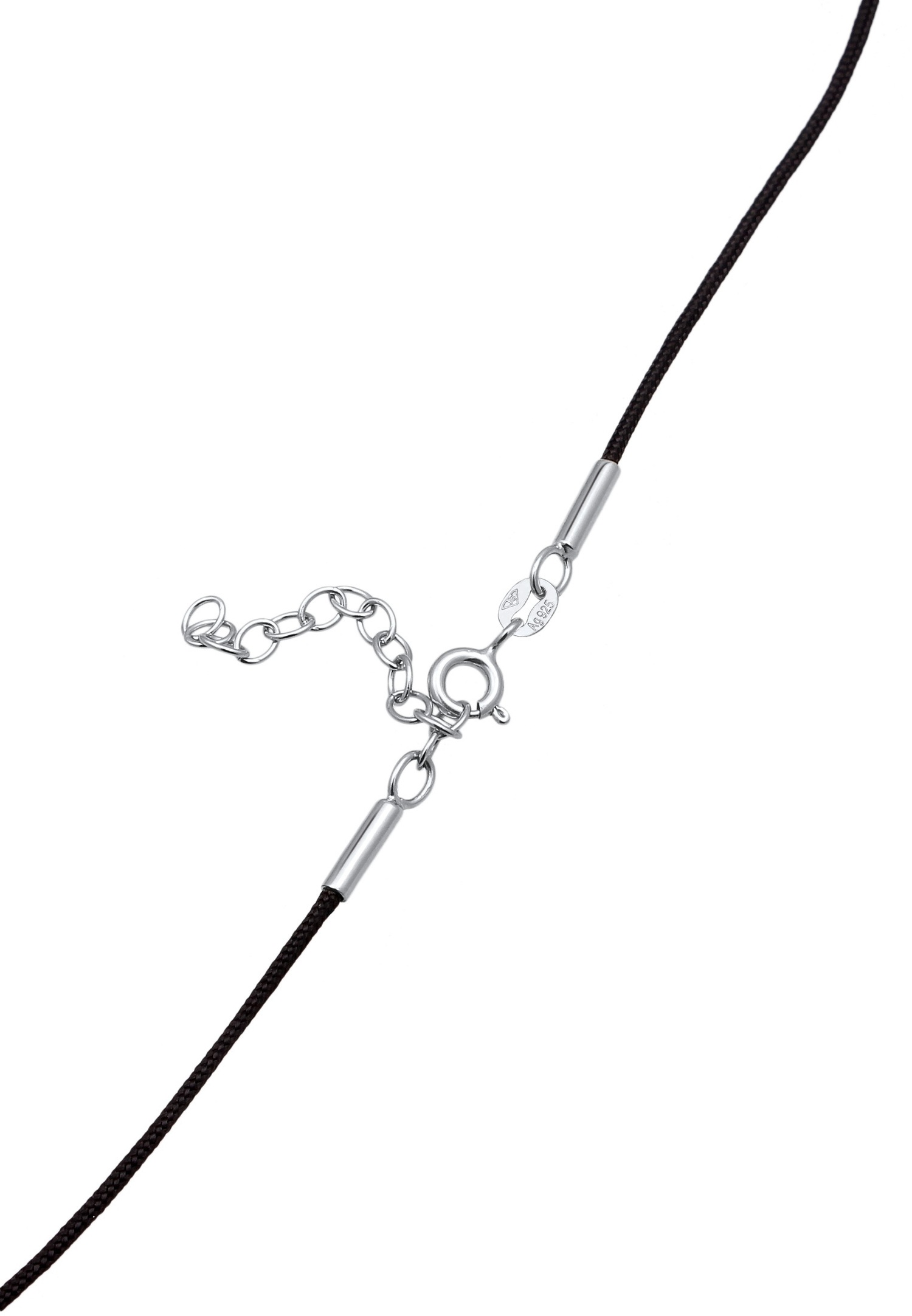 Collana girocollo da donna Elli Elli con pendente a goccia, catena in nylon nero e argento sterling 925, ideale per feste e Capodanno, 36 cm.