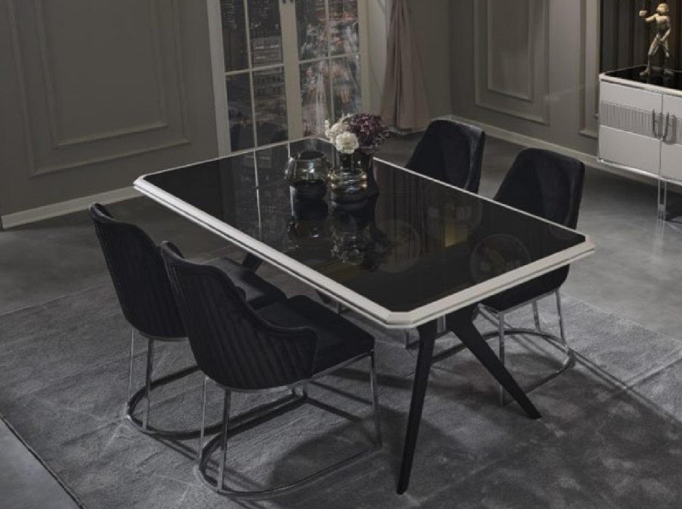 JVmoebel Esszimmer-Set Komplett Set Esstisch + 4 Stühle Esszimmer Set Holz Tisch Tische, (5-St)