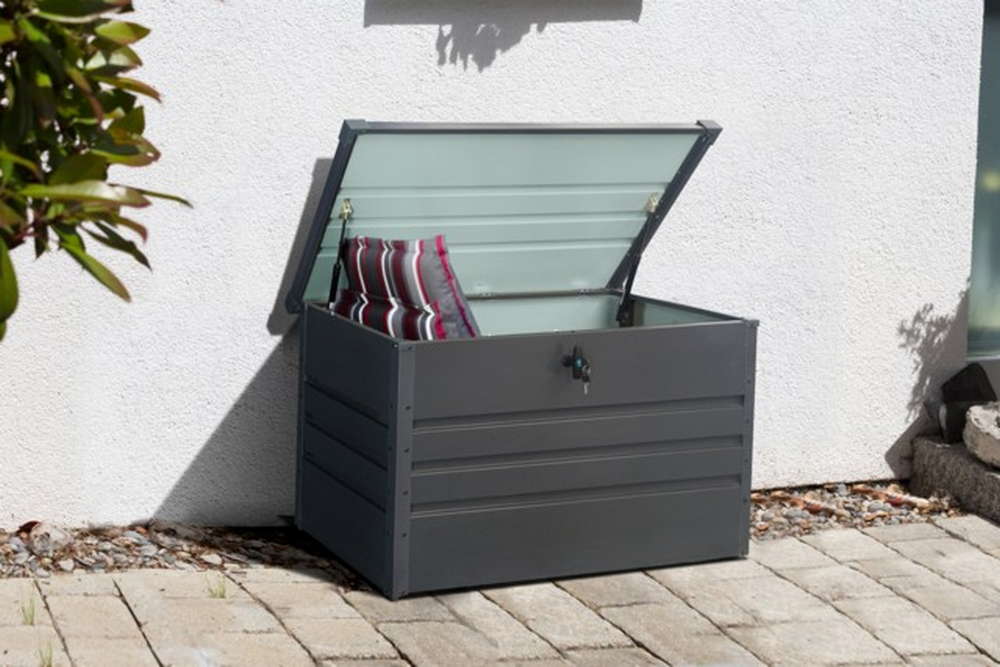 Solax Sunshine Aufbewahrungsbox 300 L Metall-Aufbewahrungsbox, ca. 100 x 61 x 62 cm - Anthrazit