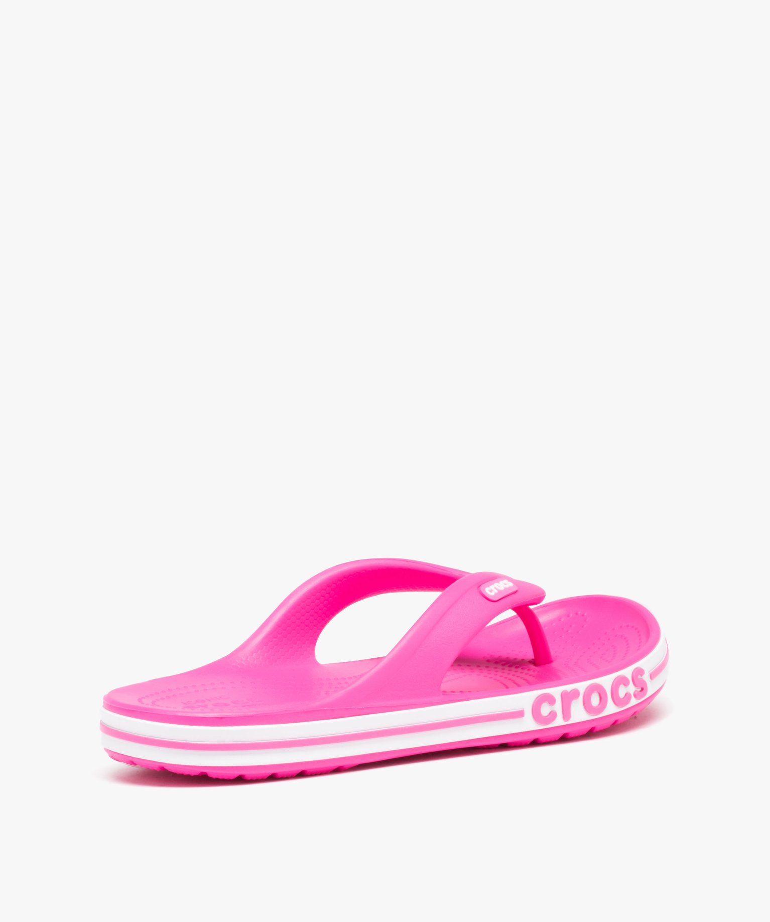Tongs femme unies à semelle épaisse sportive - Crocs rose | GEMO