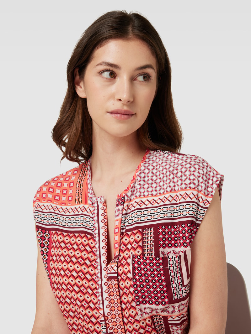 Blusenshirt mit Allover-Muster in rot