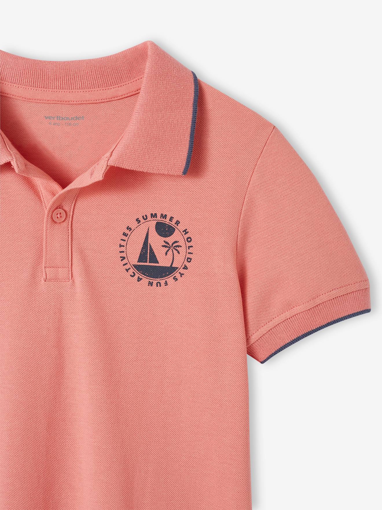 Vertbaudet Jungen Poloshirt mit Print Oeko-Tex - altrosa
