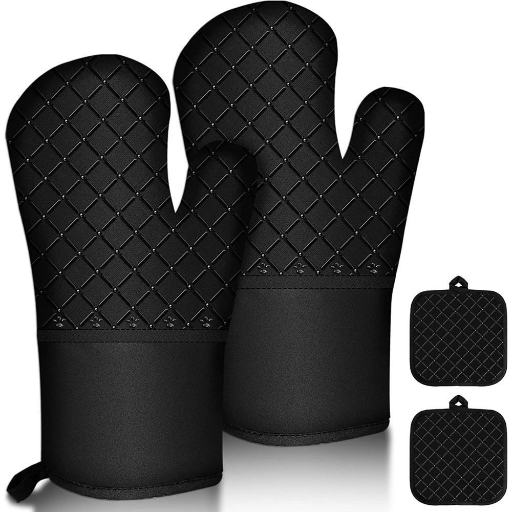 LENBEST Topflappen Backofenhandschuhe,Ofenhandschuhe Hitzebestaendig, (4-tlg)