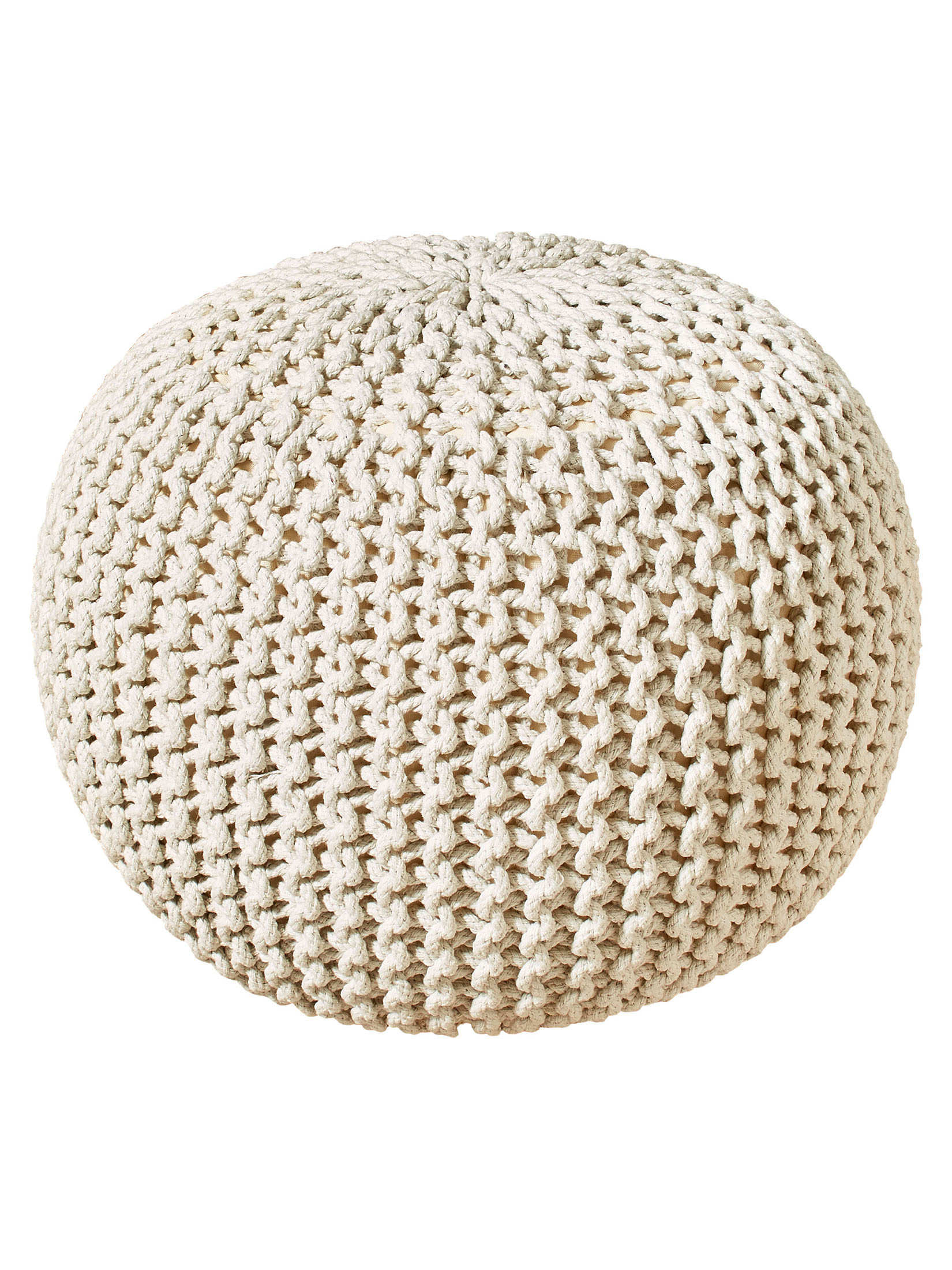 Kiruna Strick-Pouf, Creme