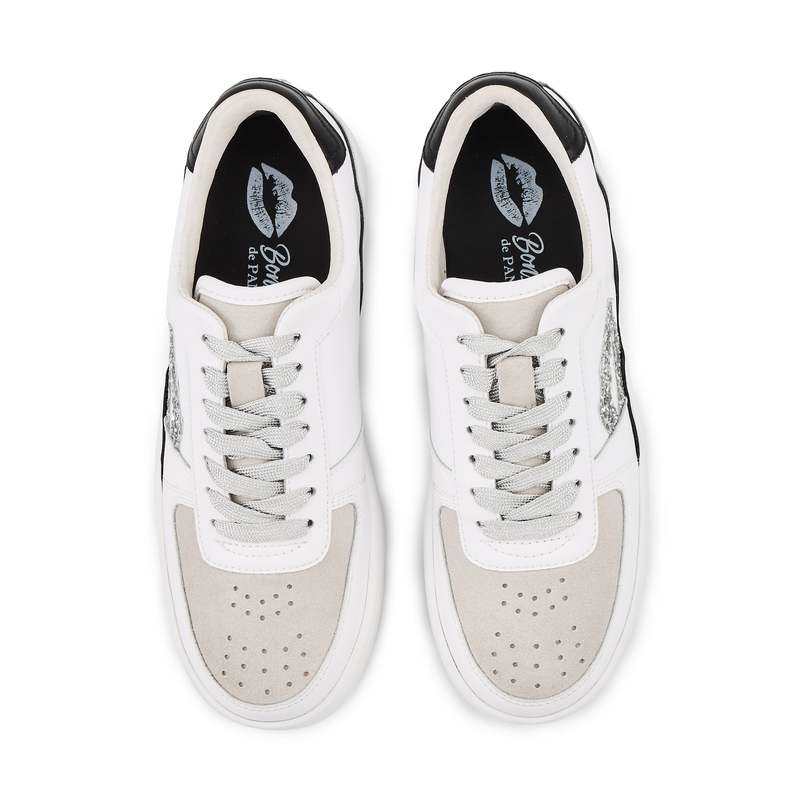 Baskets en cuir Loulou blanc silver