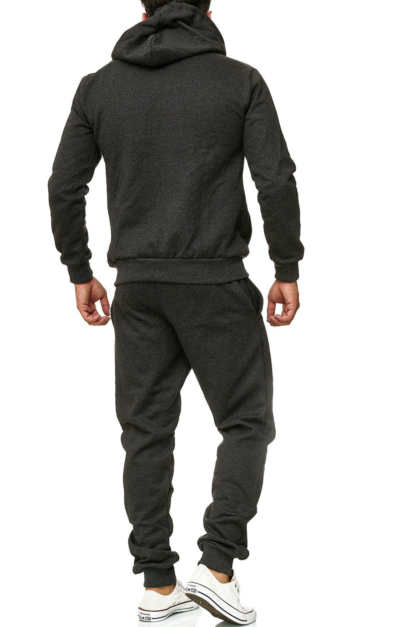 L.gonline Freizeitanzug Herren Jogging-ANZUG, Freizeitanzug, Sporthose und Kapuzenjacke, (Kapuzenjacke mit Reißverschluss, Hose, 2-tlg), Fitness Freizeit Casual