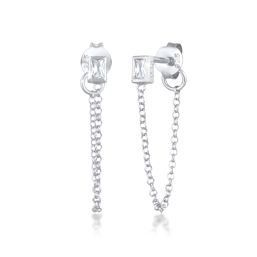 Elli Elli Boucles d'Oreilles boucle d'oreilles pour dames Géo filigrane avec zircone e Boucles d'oreilles