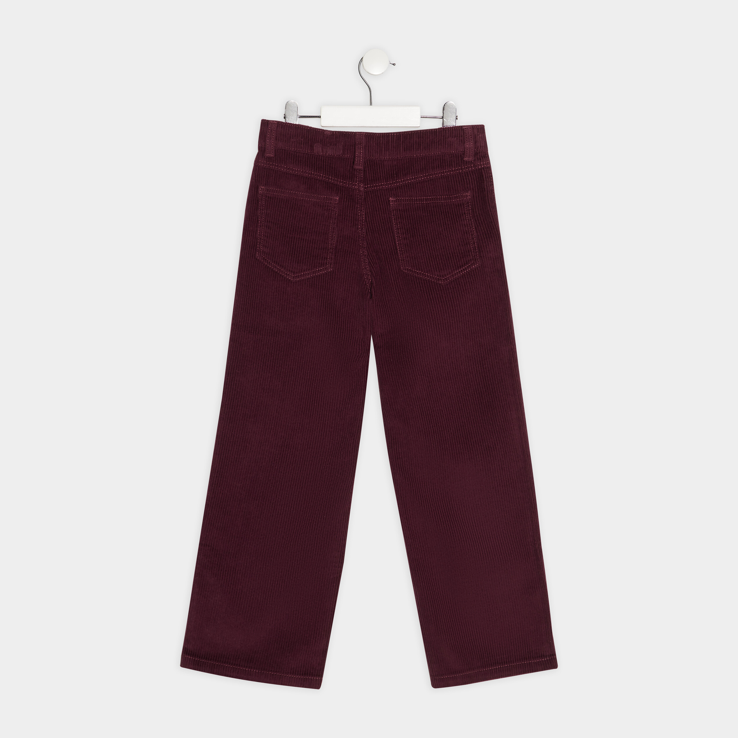 Pantalon jambes larges velours violet foncé fille | La Halle