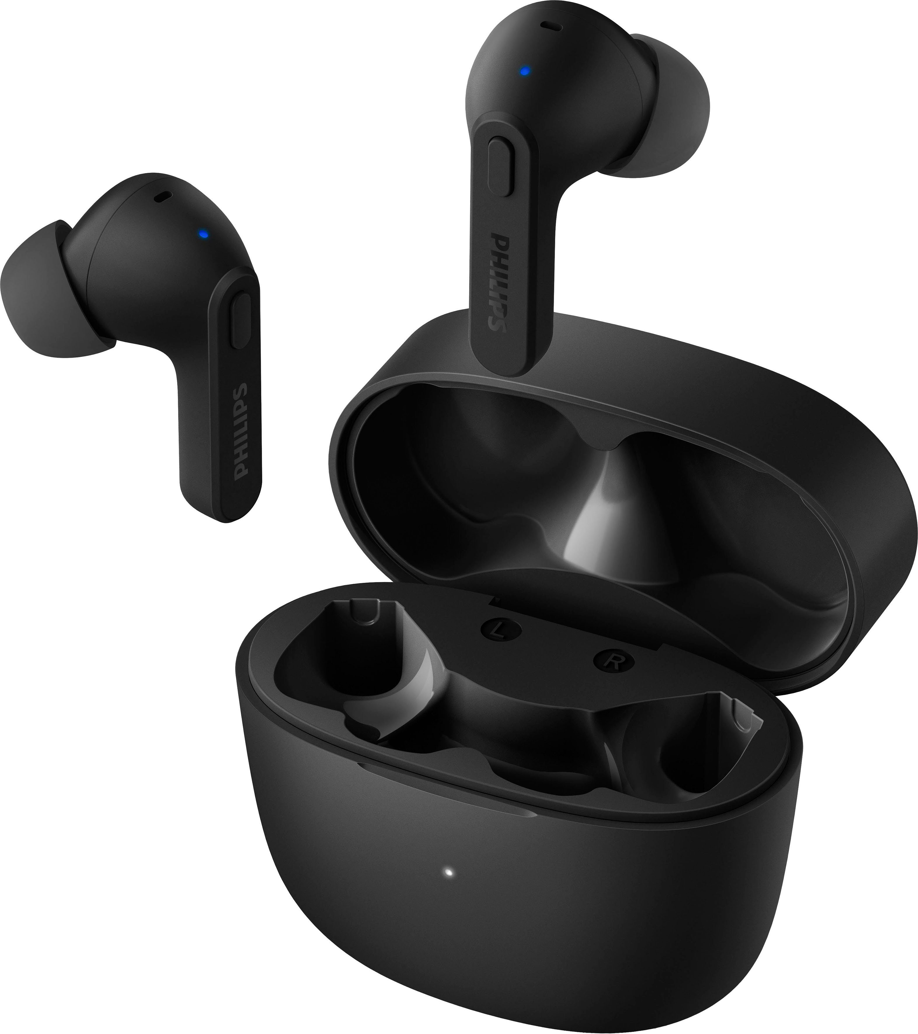 Philips TAT2206 wireless In-Ear-Kopfhörer (Multi-Point-Verbindung, Rauschunterdrückung, True Wireless, integrierte Steuerung für Anrufe und Musik, A2DP Bluetooth, AVRCP Bluetooth, Bluetooth, HSP)