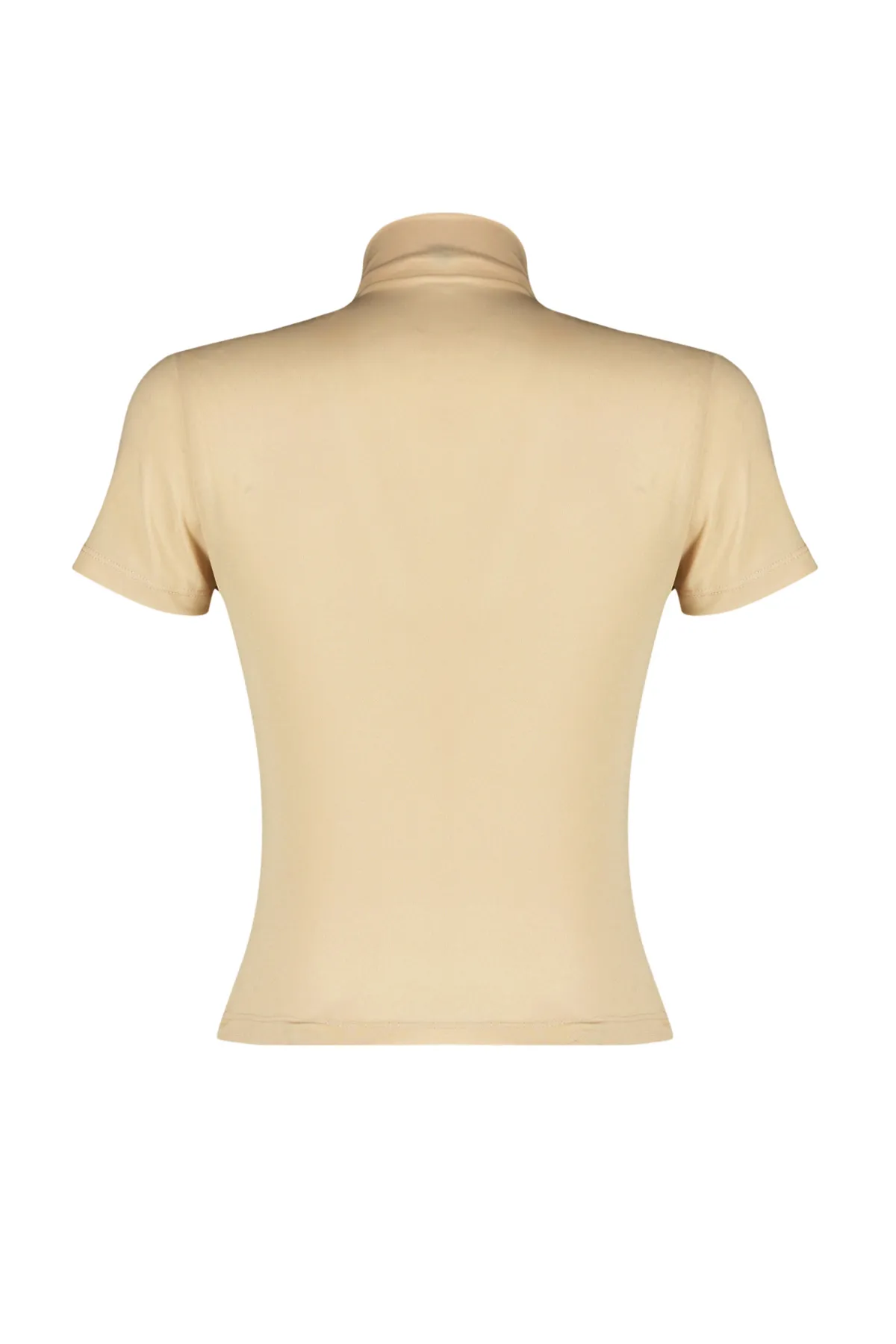 Trendyol Collection  Stein Rüschen/Drapiert Detail Tailliert/Tailliert Kurzarm Stehkragen Stretch Strick Bluse TWOSS24BZ00426