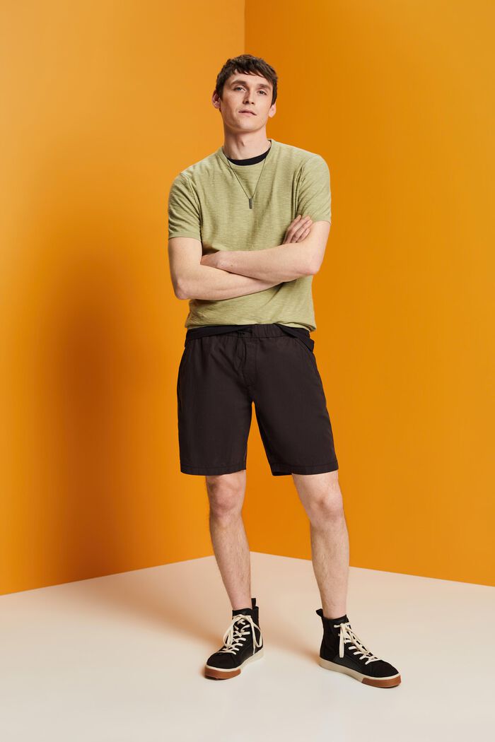 Kurzärmeliger Pullover, Baumwoll-Leinenmix